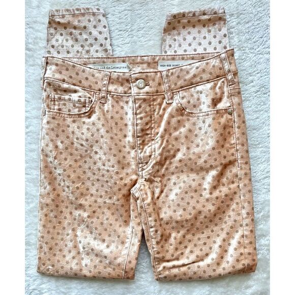 Pilcro and the Letterpress Velvet Polka Dot High-Rise Skinny Ankle Jeans, 24P - Picture 7 of 16
